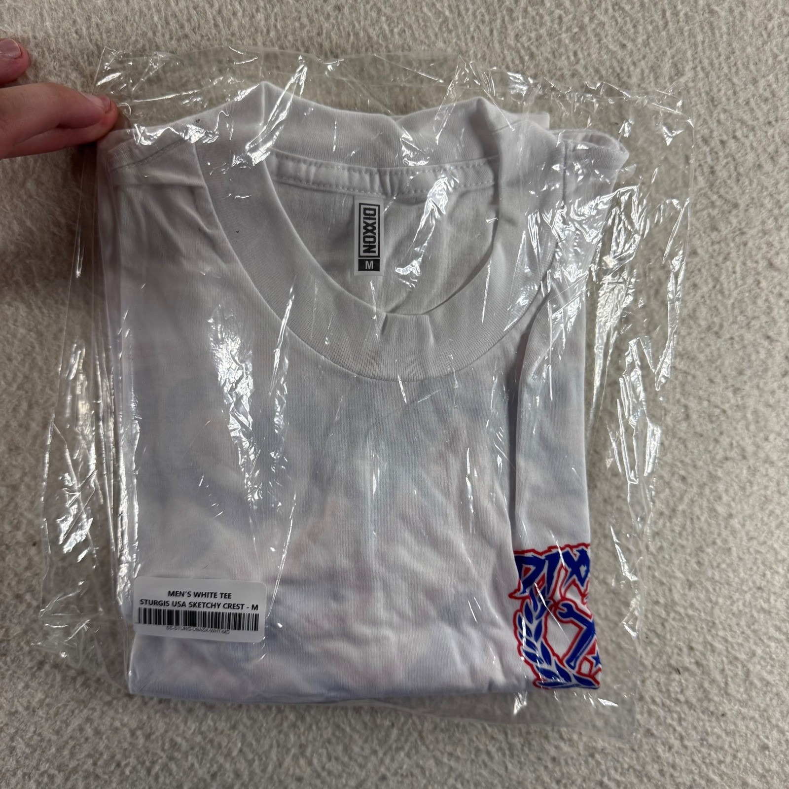 Dixxon T-Shirt Men M White New Sturgis Usa Sketchy Crest Graphic Tee Summer